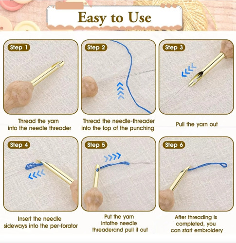 9 Needles Magic Bordado Set,caja Y Cambiador Cabeza Roscador