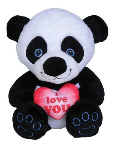 Pelúcia Urso Panda Com Coração Te Amo - 28 Cm Original