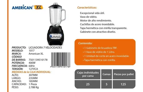 Licuadora american 5 velocidades hotsell