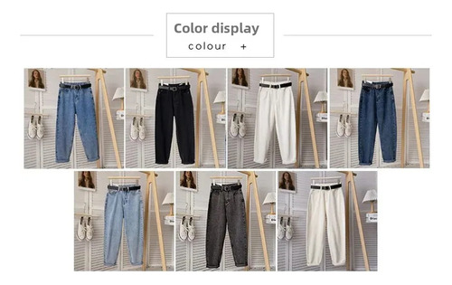 Vaqueros Capri Tipo Harén De Mezclilla Para Mujer, Cintura A