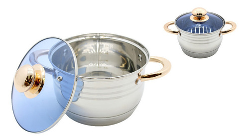 Batería de cocina Vencort Batería Acero Profesional Batería Acero Inoxidable con 12 piezas de acero inoxidable gris
