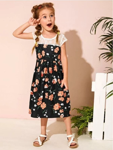 Vestido Fresco Niña Shein Kids Fiesta Envio Incluido