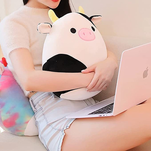 Bonita Almohada De Felpa De Vaca De 14 Pulgadas Para Niños,