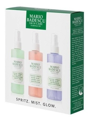 Kit de tratamiento facial Mario Badescu, 3 x 118 ml, Eua Combo para tipos de piel