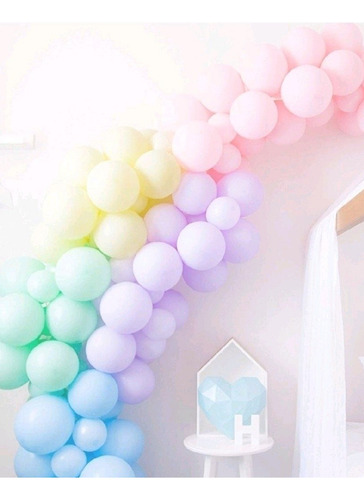 Imagen 2 de 4 de Globos Colores Pasteles X 50 U - Universo Mágico
