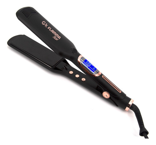 Plancha Profesional Para Cabello Flamma Gonka Color Negro 110v