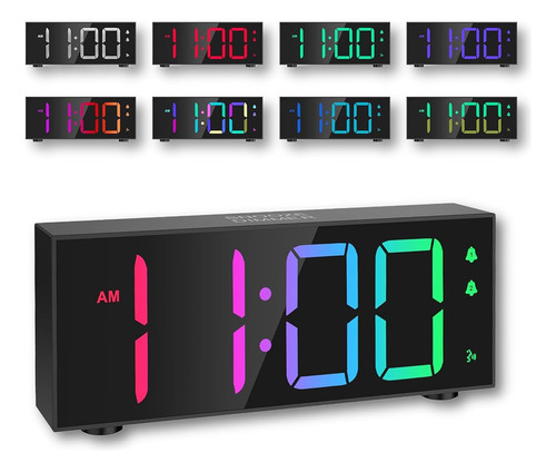 Reloj Despertador Oria Rgb, Reloj Despertador Digital Para D