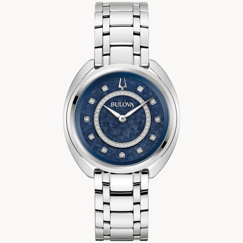 Reloj Bulova Duality Classic Diamantes Dama 96x160 Ts Color de la correa Plateado Color del bisel Plateado Color del fondo Azul