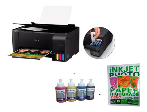 Impressora Multifuncional Sublimatica L3110 + Tintas + Papel