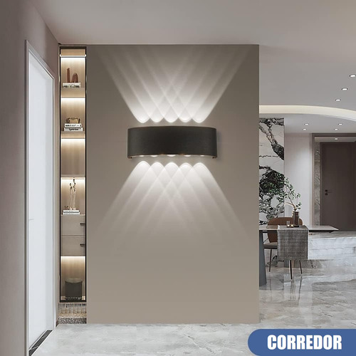 Pack X2 Lampara Led Focos Exterior Pared 10w Luz Fria 6000k
