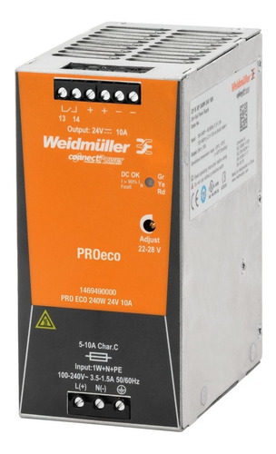 Imagen 2 de 2 de Fuente De Poder 120-230vac 24vdc 10amp Weidmuller 1469490000