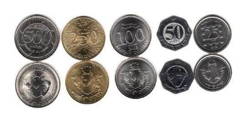 Serie De 5 Monedas De Libano Año 1996 A 2012 Sin Circular