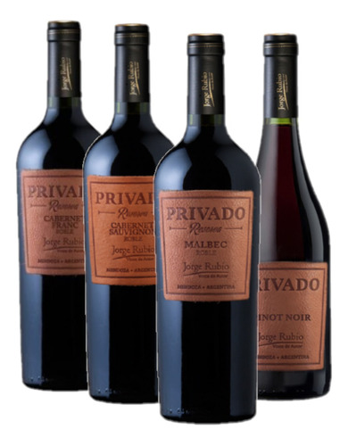 Combo Vino Tinto Privado Reserva 750 Ml X 4 Un - Jorge Rubio