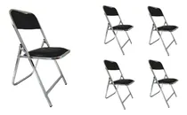 Comprar Pack 5 Sillas Plegables Acojinadas Cromo Con Refuerzo