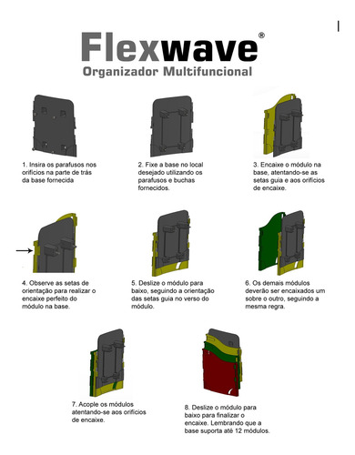Organizador A4 Parede - Kit Com 3 Escaninhos A4 Verticais