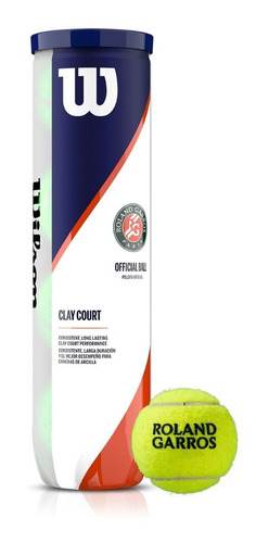 Imagen 1 de 3 de Pelotas Tenis Wilson Roland Garros Clay Arcilla 4 Und / Bamo