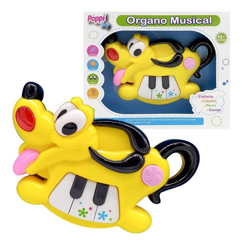 Mini Piano Didactico Perro Con Luz Primera Infancia Poppi 