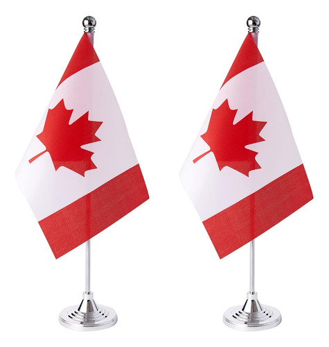 Kit X 2 Banderas De Escritorio Zxvzyt, De Paises, Canadá