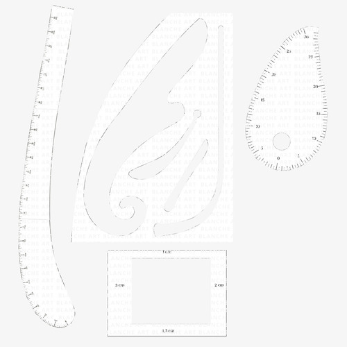 Pack Escuadra Y Reglas Curvas Moldería Imprimibles En Pdf A4