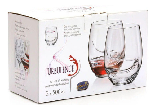 Jogo De Copos De Cristal Bohemia 2 Peças De Vidro 500ml Luxo