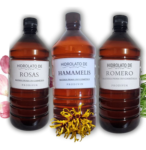 Hidrolatos Aguas - Rosas-romero-hamamelis 1l C/u Cosmética