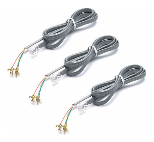 3 Conectores De Cable De Extensión De Teléfono Rj11 6...