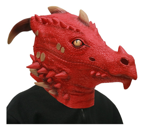 Mascara De Dragon De Fuego Rojo Latex Premium Disfraz Edad máxima recomendada 99 años