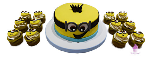 Promo! Torta Minions Minion De 2 Kg + 18 Cupcakes Temáticos