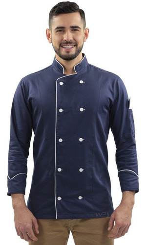 Uniforme Cozinheiro Doma Chef De Cozinha Azul Blueberry