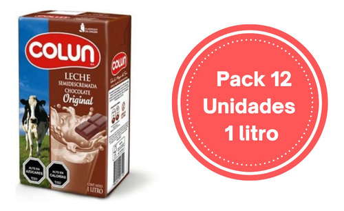 Pack X 12 Leche Chocolate Colun Original 1 Litro
