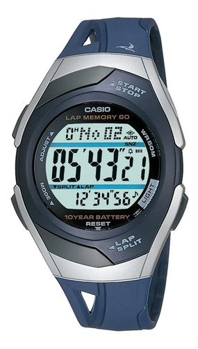 Reloj Casio Unisex Str-300c-2v Corredor 60 Lap Memory Color de la correa Azul Color del bisel Azul Color del fondo Agua