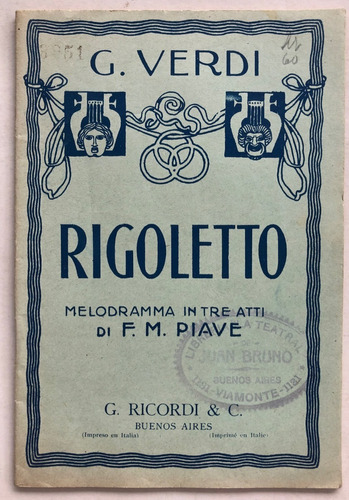 Rigoletto F. M. Piave G. Verdi Riccordi