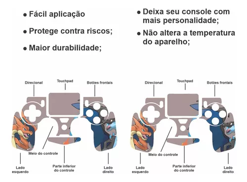 Skin para PS4 Fat Pokémon Mega Evolução Charizard X e Y - Império da  Impressão