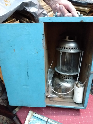 Antiguo Farol Sol De Noche Con Caja Madera A Medida Accesori (Usado)