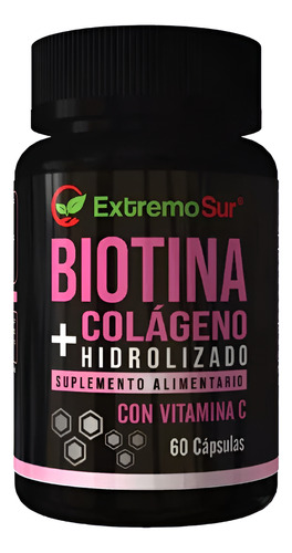 Biotina + Colageno Hidrolizado + Vit C 60 Capsulas
