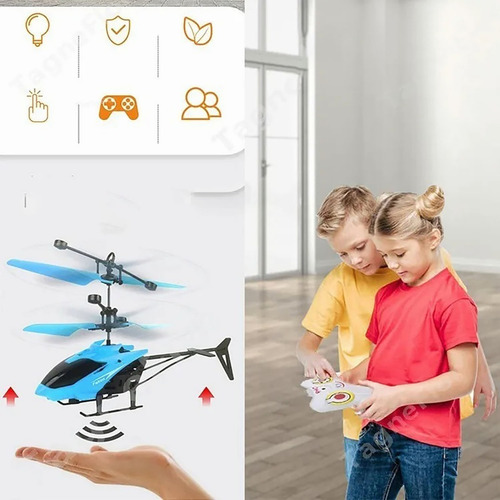 Helicóptero De Control Remoto Recargable Con Led Dos Canales
