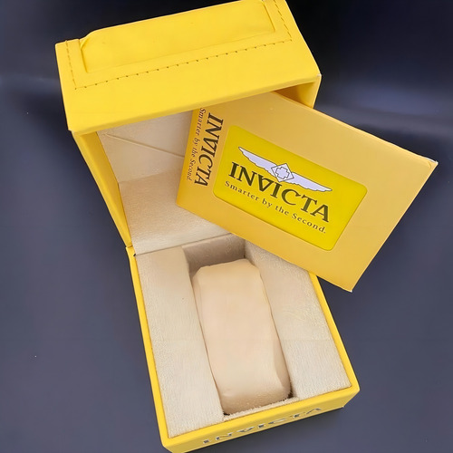 Relógio de pulso Invicta 30543 com corria de aço inoxidável cor aço/ouro - fondo azul - bisel ouro/aço