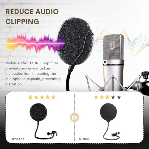 Pop Filter Micrófono Visualización De Viento Capa...