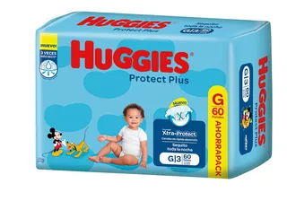 Pañales Huggies Protect Plus Unisex G 60 u