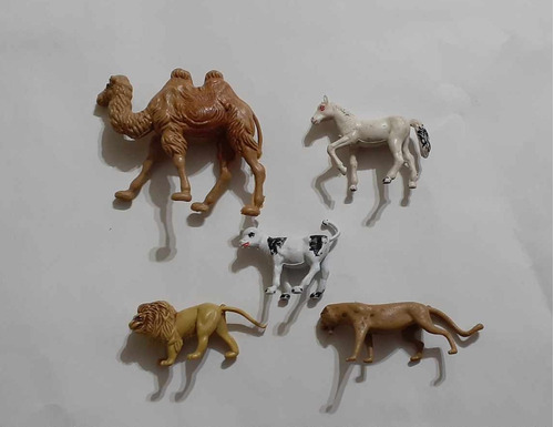 Lote 5 Animales Antiguos Hong Kong Singapore Plastico 1980