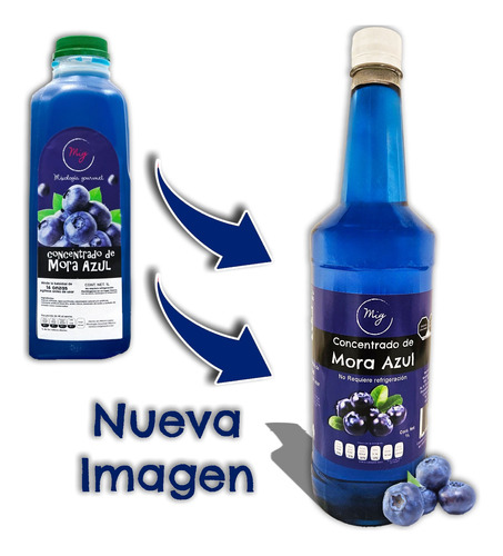 Jarabe Mora Azul 1l Ideal Para Azulitos,  Chamoyadas Y Sodas