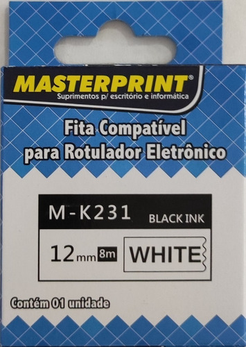 Fita Mk-231 Compativel Brother White - Masterprint Cor Branco