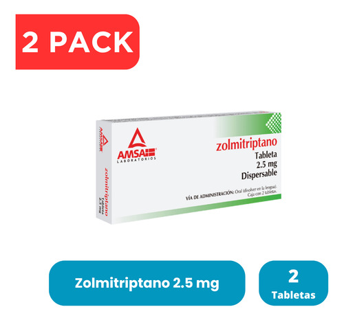 Zolmitriptano 2.5 Mg Pack Con 4 Tabletas Dispersables Amsa