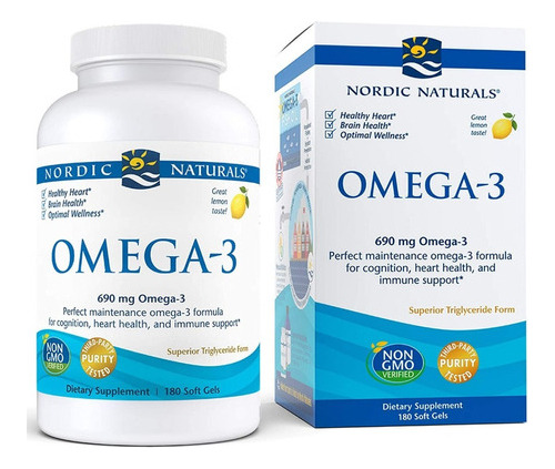 Suplemento De Omega-3 De Limon De Nordic Naturals  180 Tab