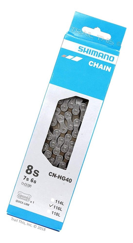 Cadena De Bicicleta Shimano Cn-hg40 6/7/8 Velocidades 116 Es Color