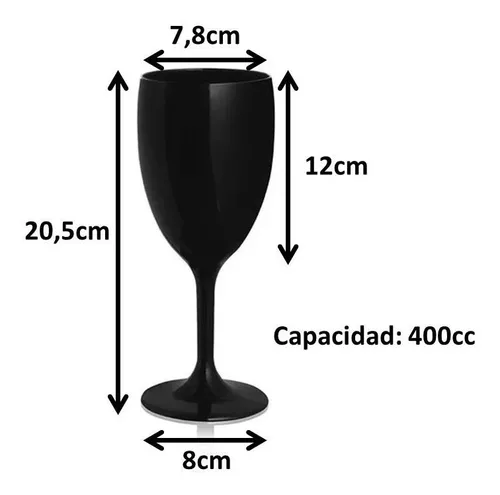 Copas Vino Y Agua Plástico Eventos Bar Gastronomía Pack X 6u
