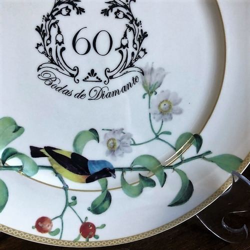 Imagem 3 de 4 de Prato Bodas De Diamante 60 Anos De Casamento D153