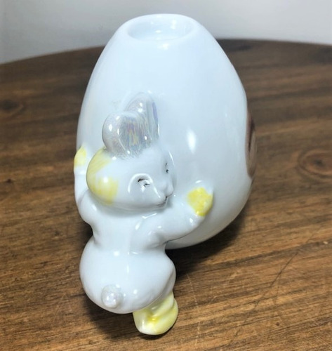 Imagem 6 de 6 de Kit 2 Coelhos Porta-vela Porcelana - Páscoa