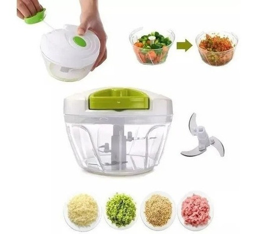 Mini Processador Alimentos Cortador Manual Cebola Alho 500ml