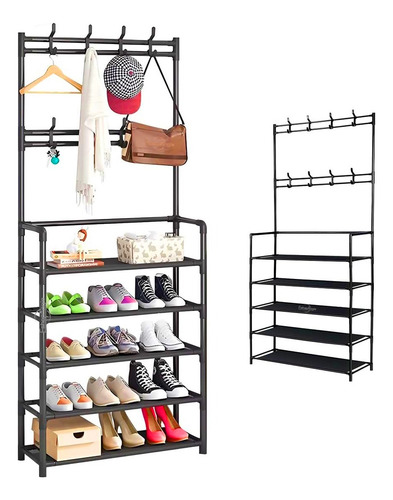 Organizador 2 En 1 De Ropa Perchero Y Zapatero 5 Niveles